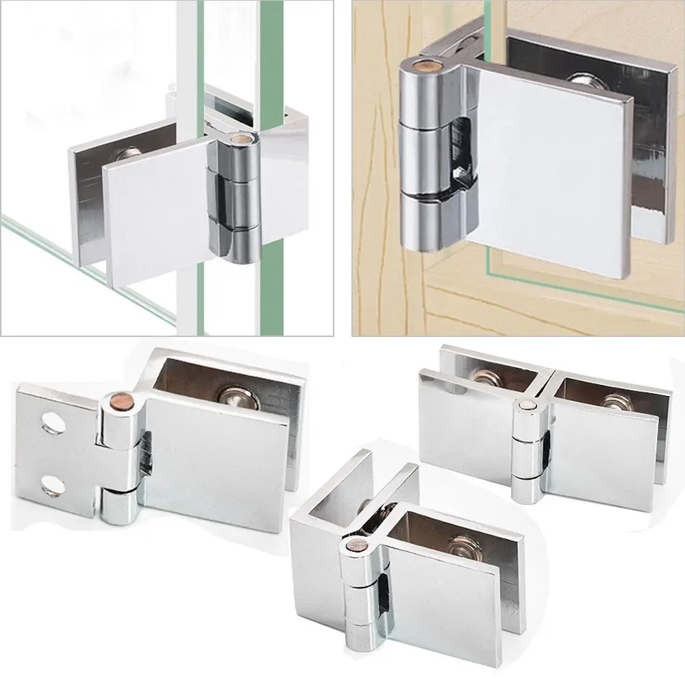 Bathroom Furniture Cupboard 90 180 Degree Bilateral Clip Glass Clamp Door Hinge Cabinet  Hinge