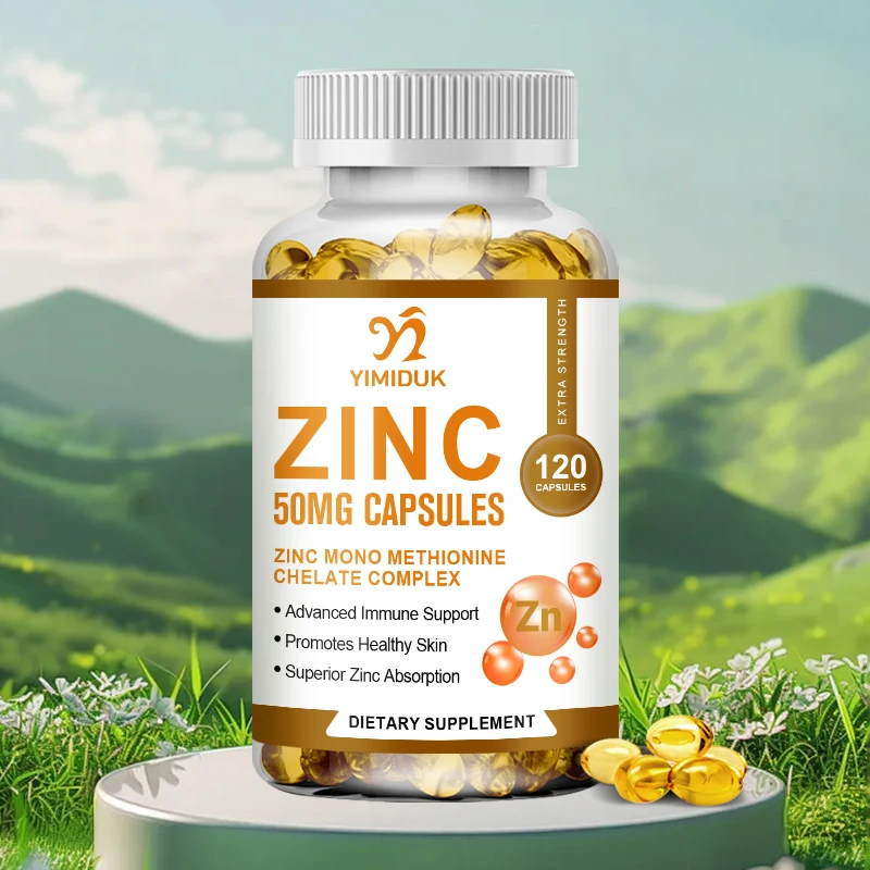 

Zinc Capsules 50 Mg - Natural Antioxidant, Immune, Hair, Nails & Skin Support Supplement, Unisex