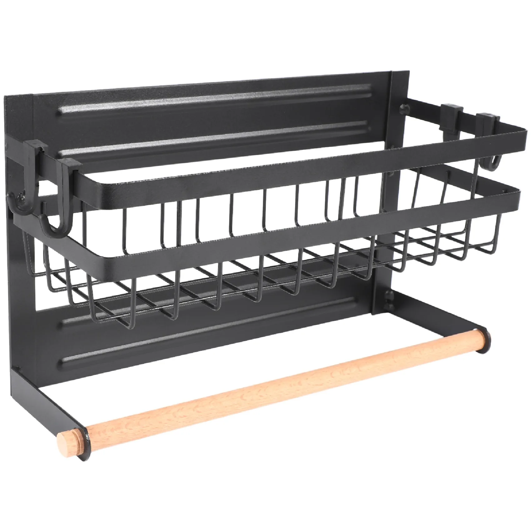 A56X Magnetic Paper Towel Holder Refrigerator Magnetic Paper Towel Holder Spice Shelf Storage Organizer For Kitchen
