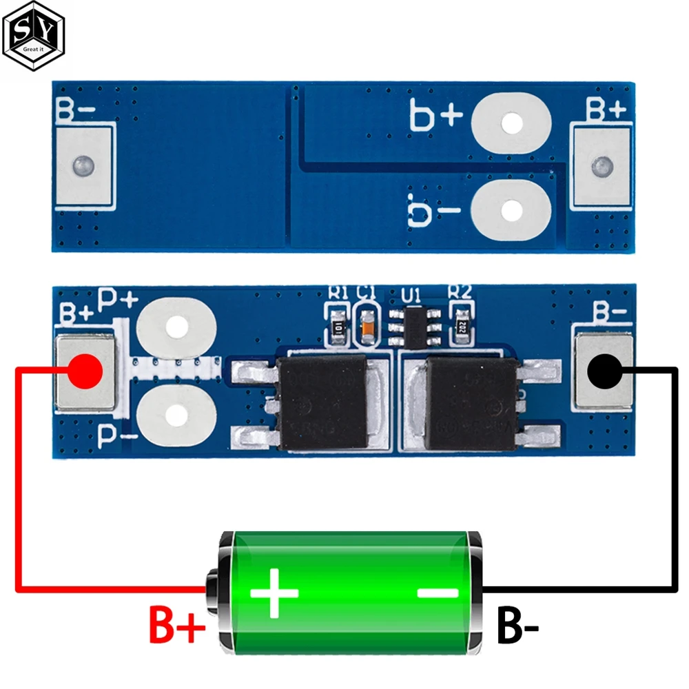 1S 12A 3.7V Li-ion / 3.2V Lifepo4 18650 Battery Charging Protection Board Short Circuit Protection BMS PCM For Electric Motor