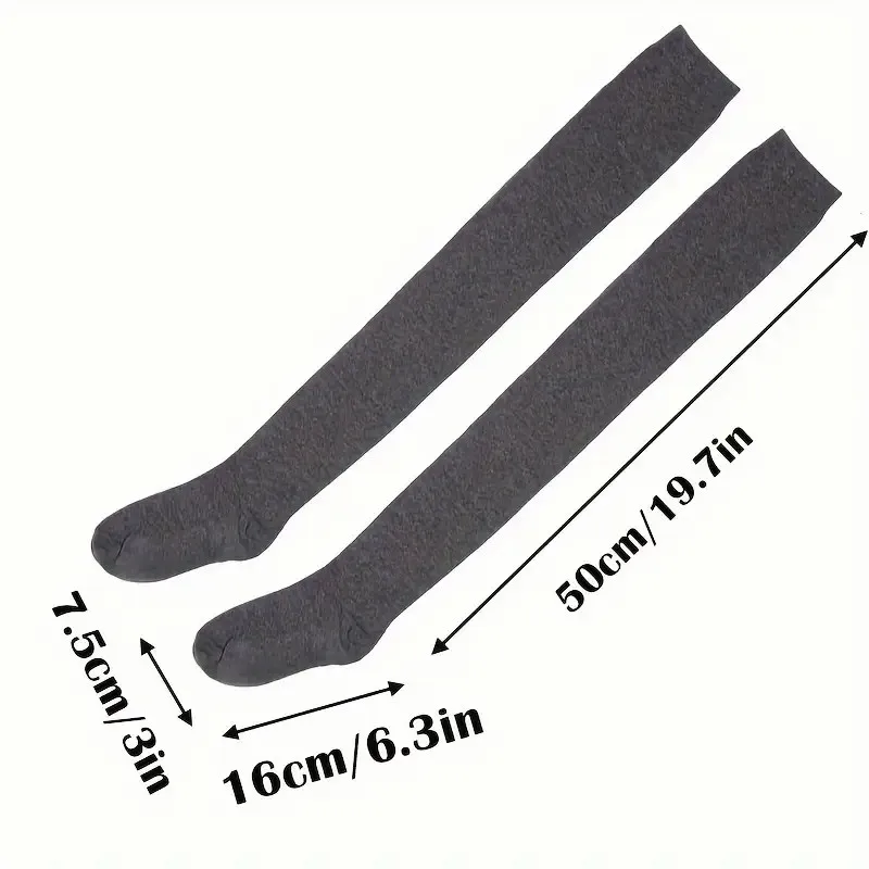 1/3 Paar Damen-Kniestrümpfe, einfarbig, langes Bein, geeignet als Geschenk, Freundinnen, geeignet für alle Jahreszeiten, universelle Stiefelsocken – Detail 4