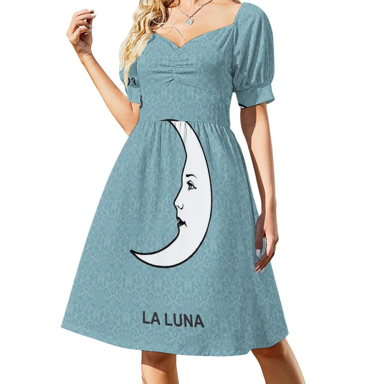 

La Luna Lotería Short Sleeved Dress clothing women summer 2025 summer women's dress 2025 Dress