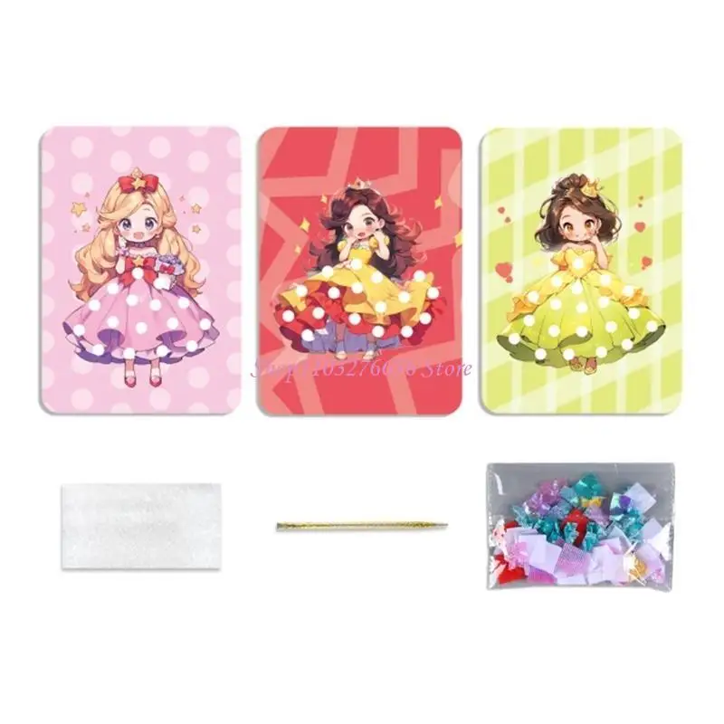R6FD Princess Dress up Poking Book Girl Fun Puncture Poking Book 3-8 Years Children