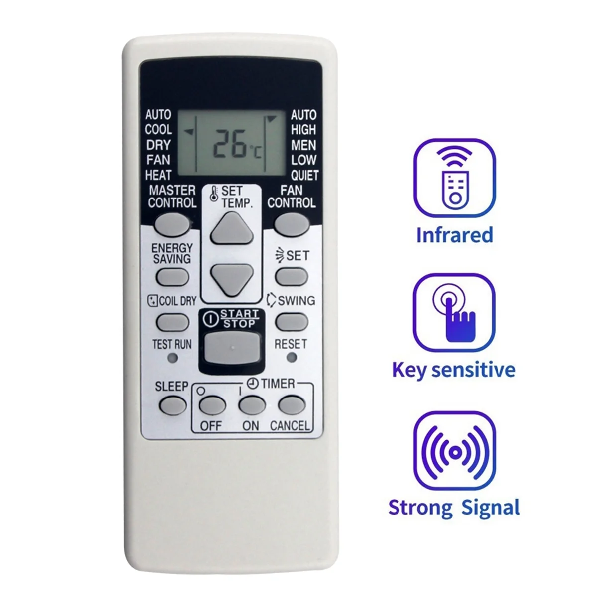 Replace AR-RCD1C Remote Control for Fujitsu Air Conditioner AR-RCG2J AR-RCE1E AR-RCD1E AR-RCE1C AR-RCC2J&A78P