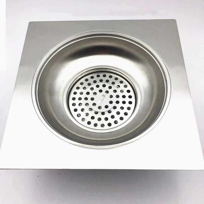 304 Stainless Steel Bathroom Shower Foor 20cm*20cm Square Shower Large Floor Drains Shower Drain Cover