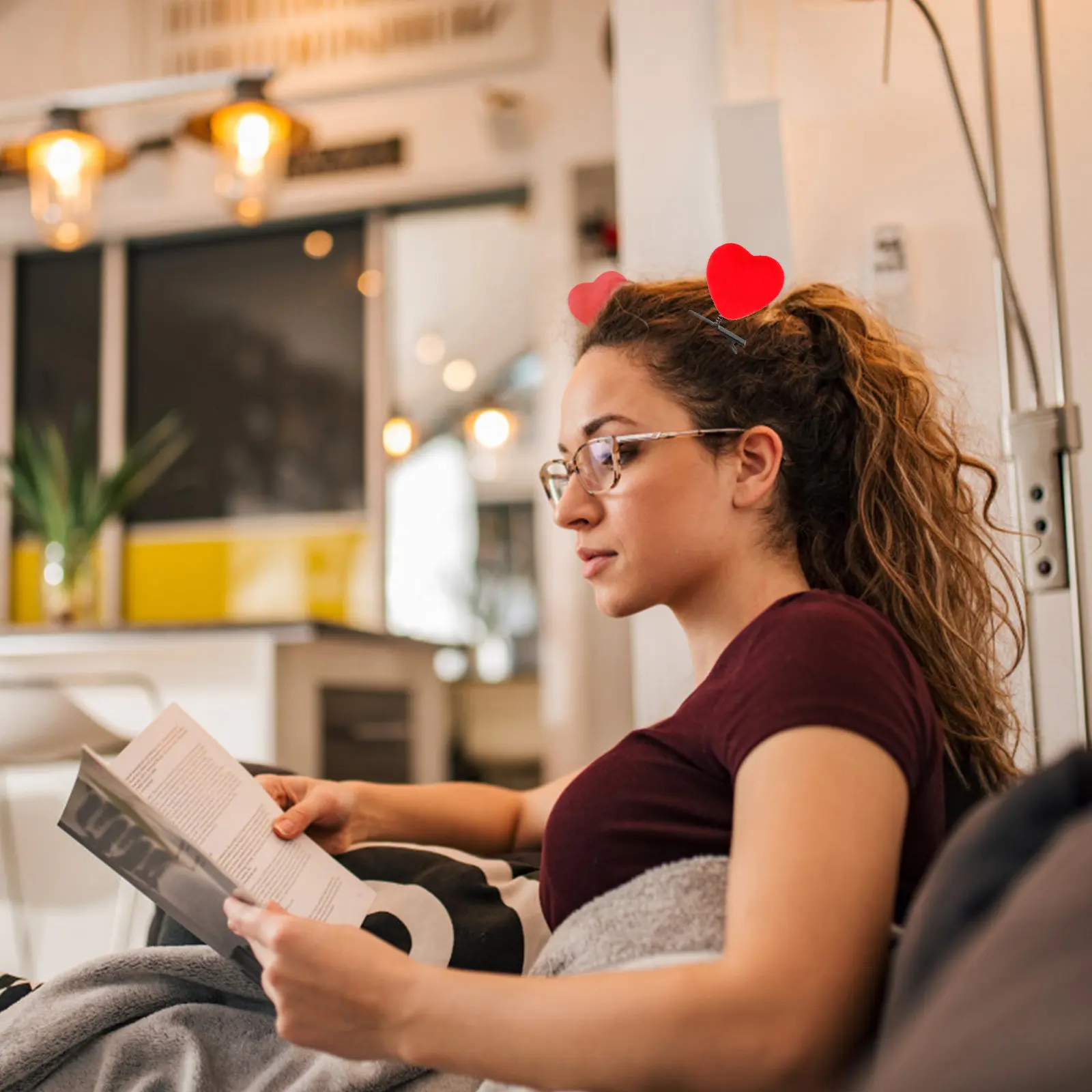 

40Pcs Valentine Heart Hair Clip Red Classic Hairpin Lightweight Romantic Gift Women Sweet Love Barrettes