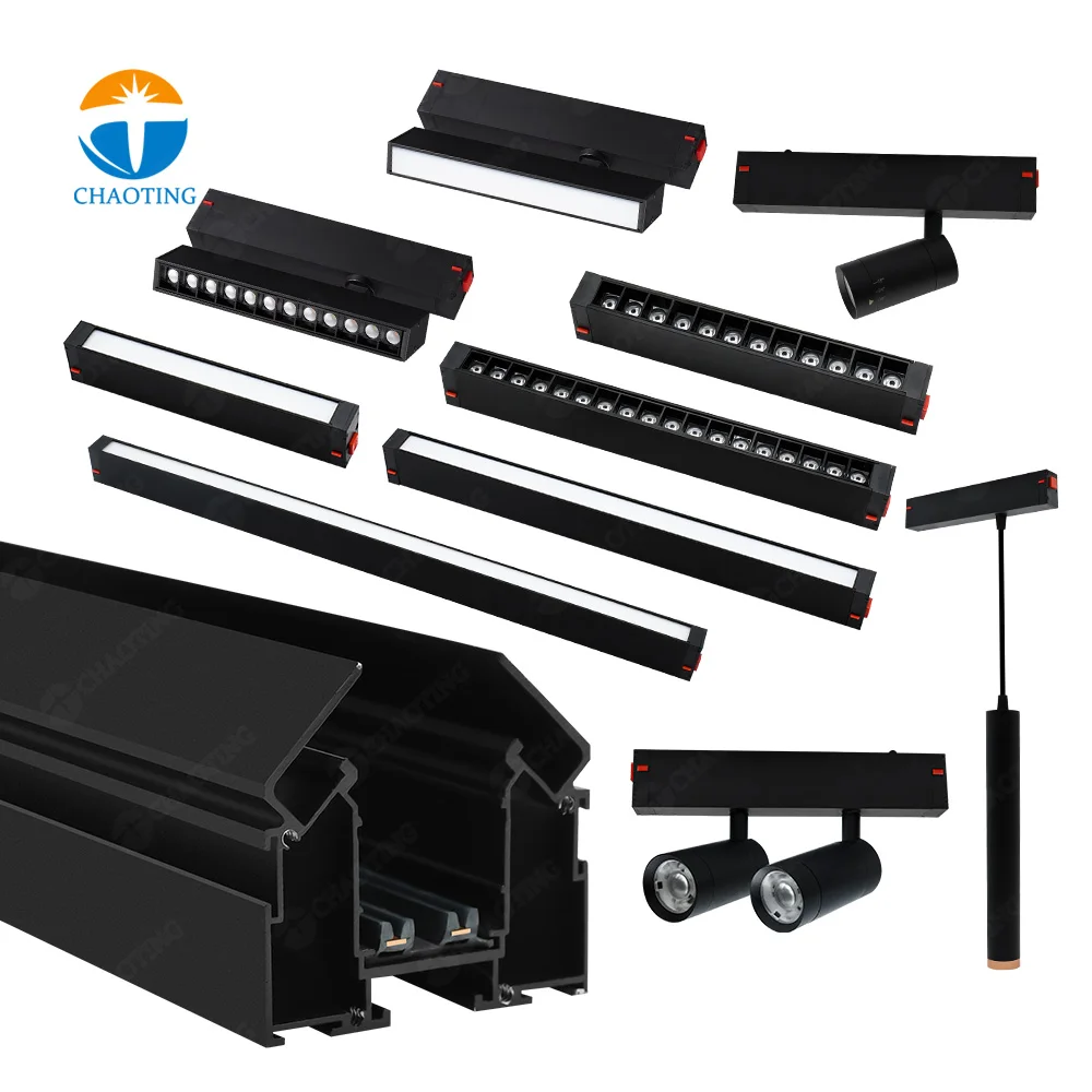 

Europe Hot Sell Stretch Ceiling Rail PVC Film Aluminum Profile Rail Installation Accessories DC 220V Magnetic Track LED Lighting