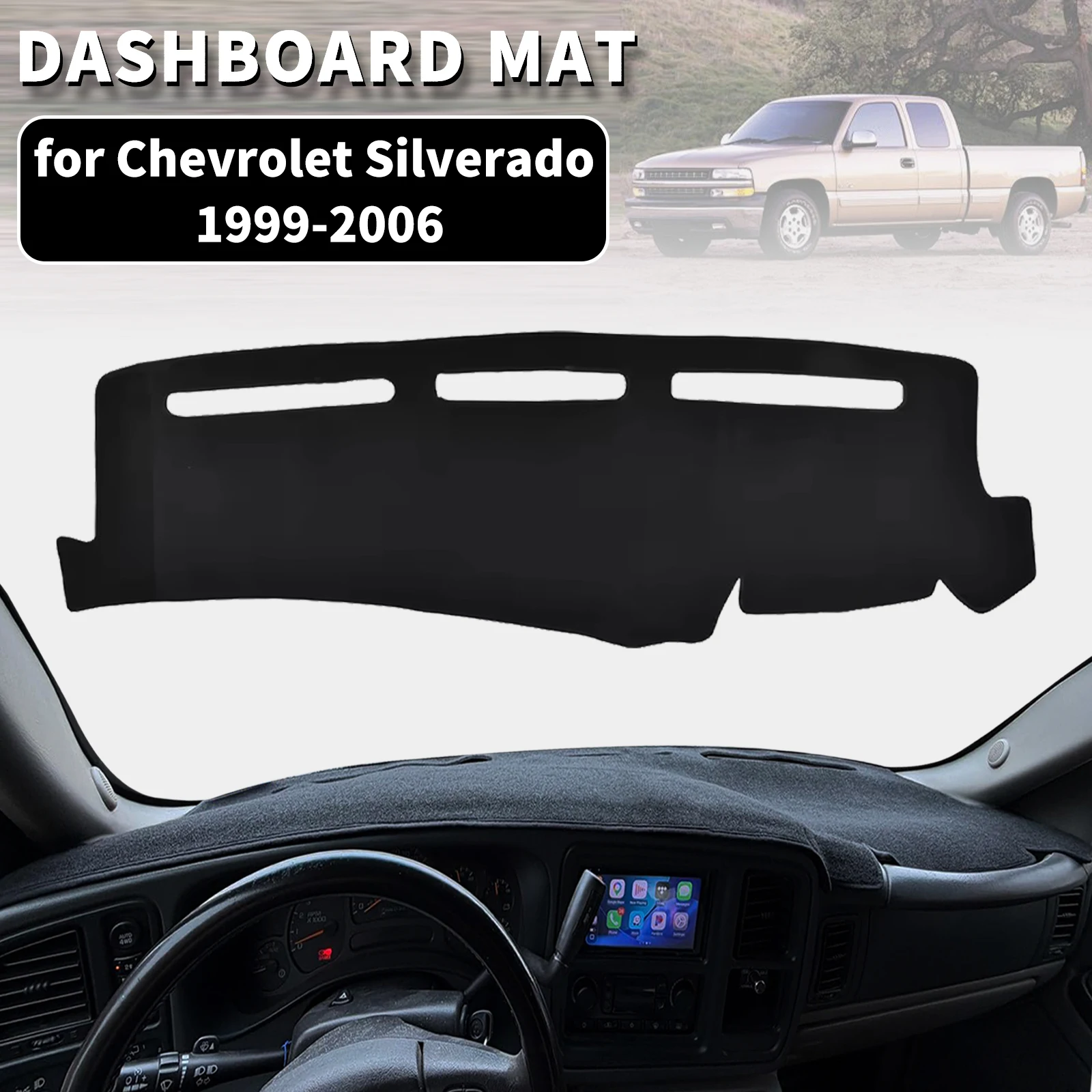 

for Chevrolet Silverado1999-2006 Dashboard Cover Sun Shade Protector Dashmat Anti-Glare UV Block Carpet Mat Automotive Dash Mat