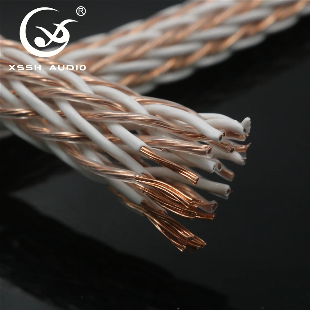 1m ~ 15m Bulk XSSH Audio YIVO OEM DIY LF-SILVER EVTE LE-GOLD High End Hifi 24 Strands 7 Cores OCC 11mm Speaker Cable Wire Line