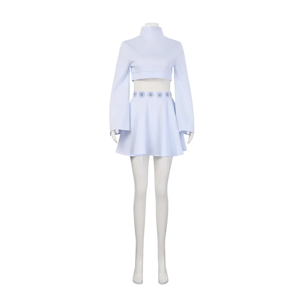 2025 Galaxy Wars Principessa Organa Abito bianco con top corto per donna Classico gioco di ruolo Costume cosplay principessa Leia