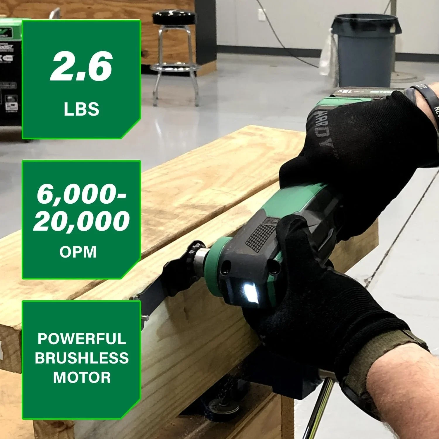 18V Cordless Oscillating Multi-Tool, Low Vibration Design, Universal Tool Design, 6 Speed Settings, User Vibration Protection