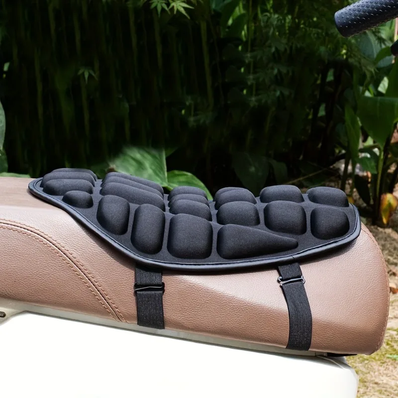 1PCS Washable Soft Sponge Motorcycle Seat Cushion Anti-slip Shockproof Pad with Fixing Straps Universal Motor Riding Accessory