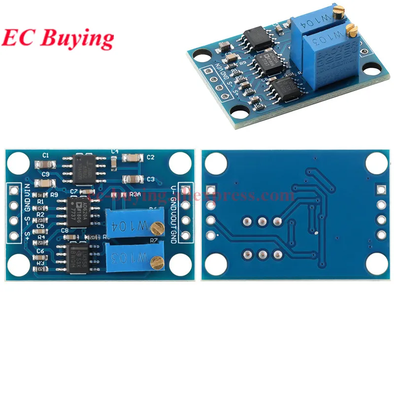 5Pcs/1pc AD620 Microvolt MilliVolt MV Voltage Amplifier Signal Instrumentation Module Board 3-12VDC AD620 7660A ICL7660A