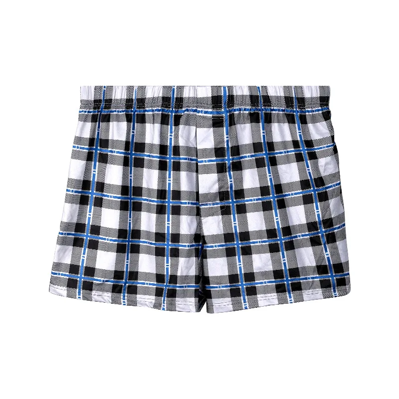 Mens Boxer Shorts Homme Plaid Underwear Man Panties Ropa Comfortable Button Open Pouch Arrow Pants Underpants Cueca Calzoncillo 2