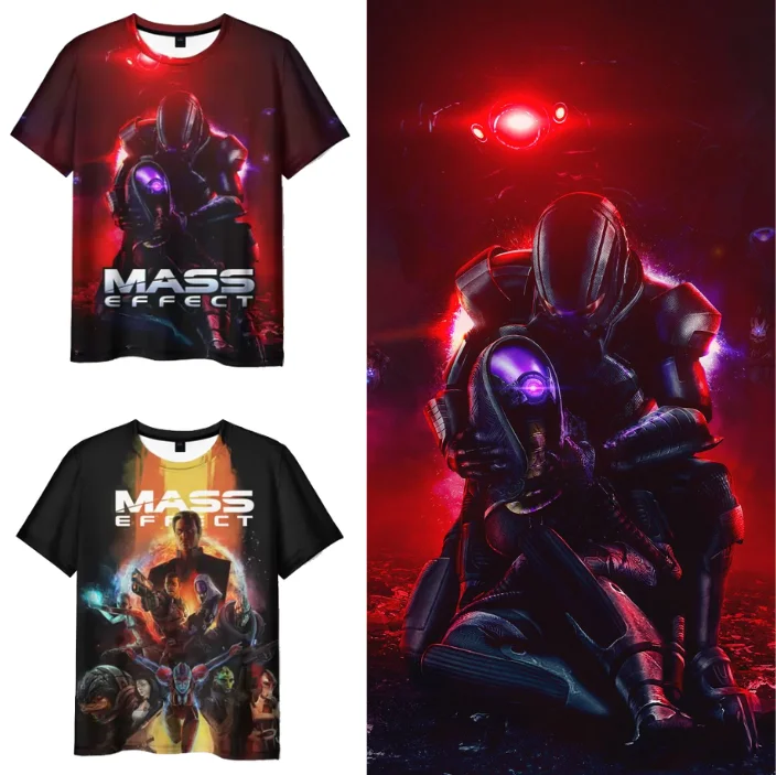 Popular Games Mass Effect T-shirts 3D Print Men/Women Short Sleeve Round Neck Tees Kids Y2k Top Fashion Oversized Men's Clothing