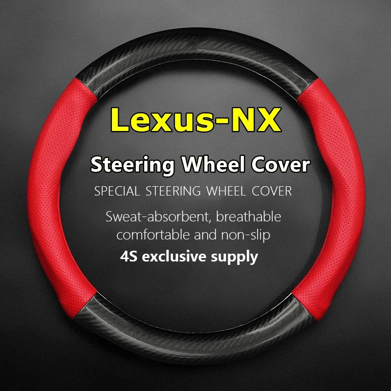 No Smell Thin For Lexus NX Steering Wheel Cover Genuine Leather Carbon Fiber Fit NX300h 2019 NX200 NX300 2020 NX350h NX260 2022