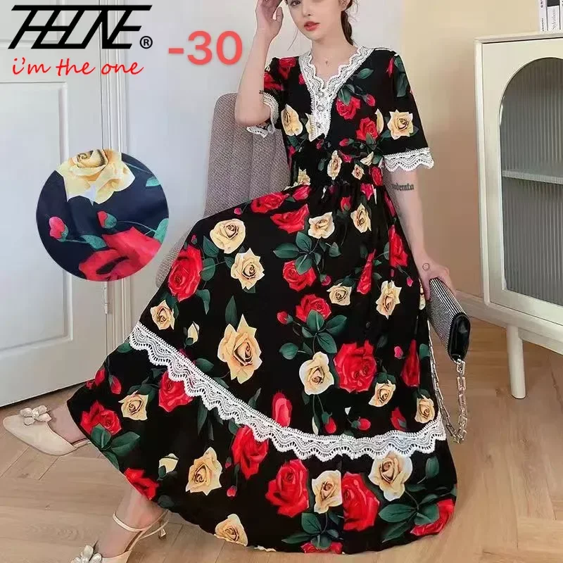 Vestidos Robe Summer Sexy Dress Women Casual Plus Size Long Maxi Korean Style Beach Floral Cotton Lace Bohemian Indian Clothes