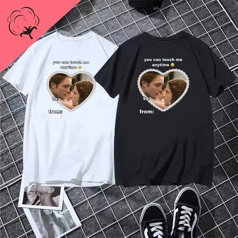 Edward Cullen and Bella You Can Touch Me Anytime You Want Gothic Tee From The Twilight Series Crewneck T-shirt for Men and Women