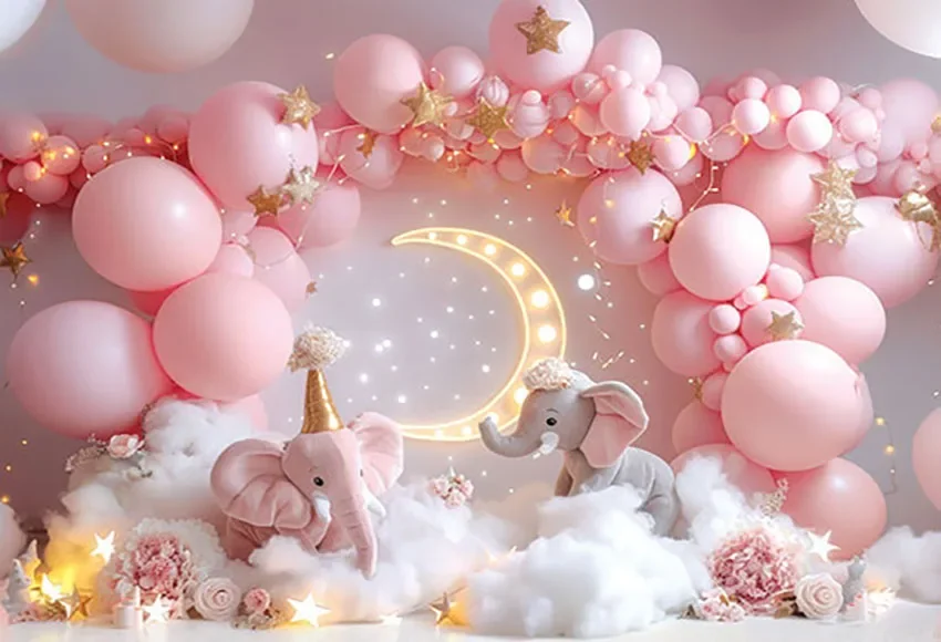 Mehofond Photography Background Arch Pink Blue Balloon Kids 1st Birthday Party Cake Smash Portrait Decor Backdrop Photo Studio