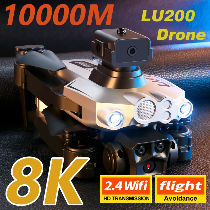 KBDFA 2025 LU200 Drone 8K 5G GPS professionnel HD photographie aérienne Triple caméra WIFI évitement d'obstacles Drone 10000M