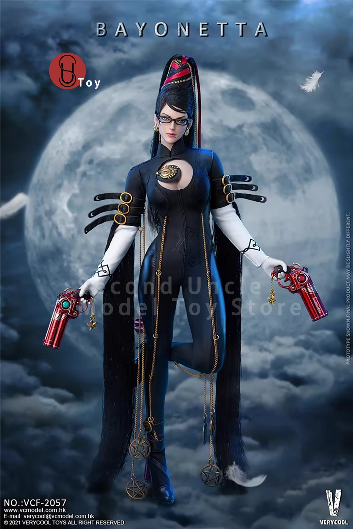 

VERYCOOL VCF-2057 1/6 The Witch Bayonetta Action Figure Black Long Hair Game Role Simulation 12" Full Set Collectible Model Toys