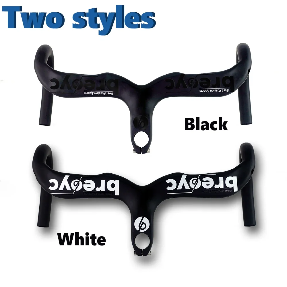 

Brecyc Integrated Carbon Fiber White/black Road Handle Bar with Stem Width400/420/440mm Clamp Diameter 28.6mm Bike Accessories