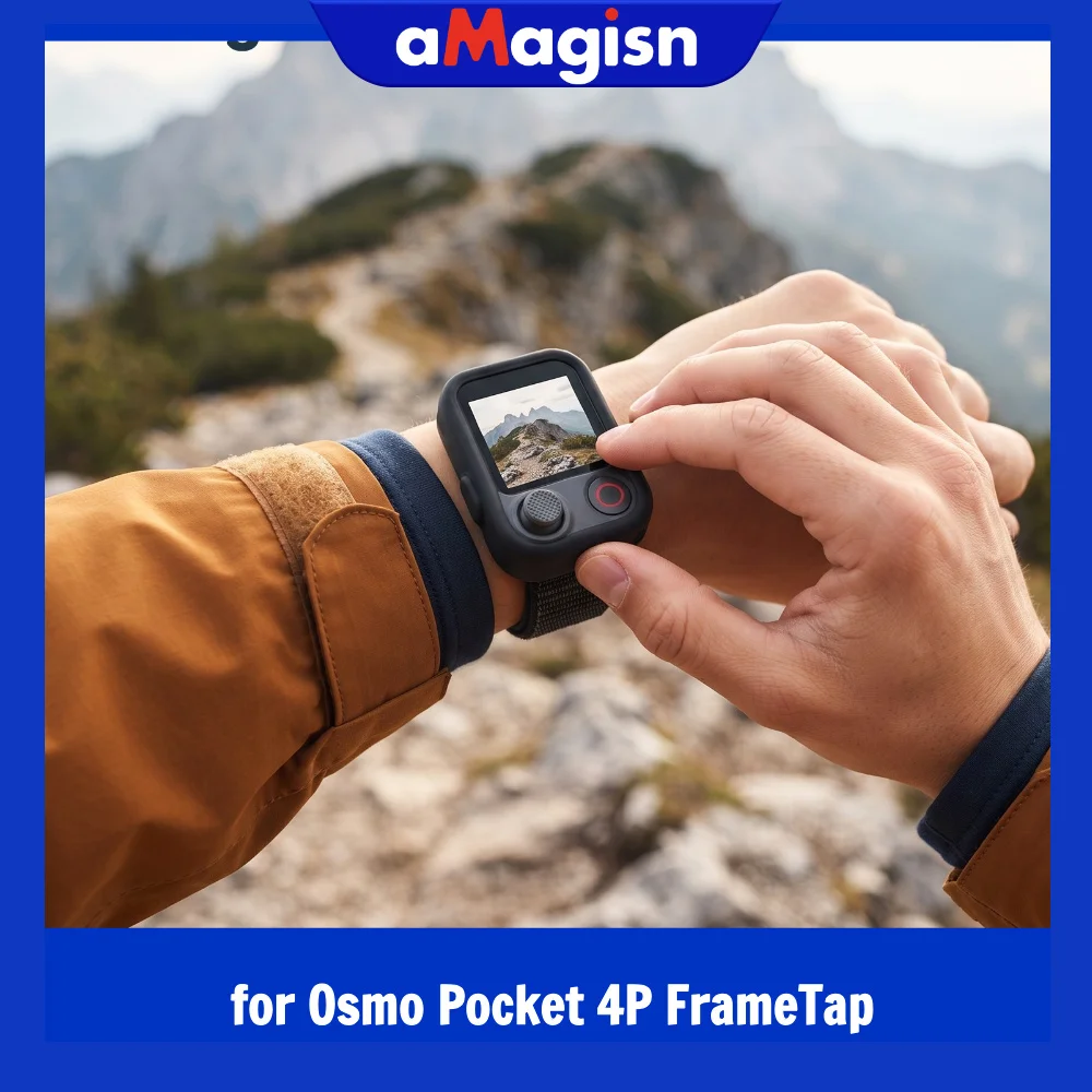 aMagisn FrameTap Silicone Case with Wrist Strap ,Viewfinder Remote Control Wrist Mount , Protective Cover for DJI Osmo Pocket 4P