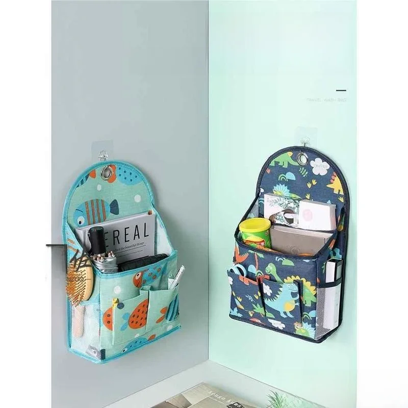

Настенный тканевый органайзер для хранения, подвесная сумка-органайзер для двери спальни студенческого общежития, мультяшный японский стиль, нетканый материал