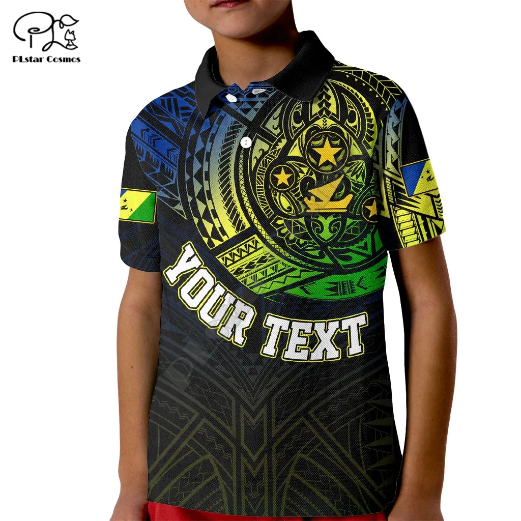 

Personalised Vanuatu Kid Polo Shirt Turtle Chest Tattoo Flag Color - Malampa 3D Printed Polo Shirts Summer Tees Tops