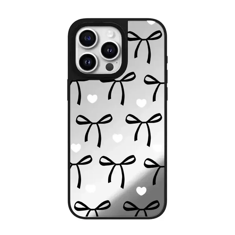 เคสโทรศัพท์แม่เหล็กกระจกผีเสื้อดอกไม้น่ารักสำหรับ iPhone 11 12 13 14 15 16 PRO MAX เคสสำหรับ iPhone 16 PRO MAX