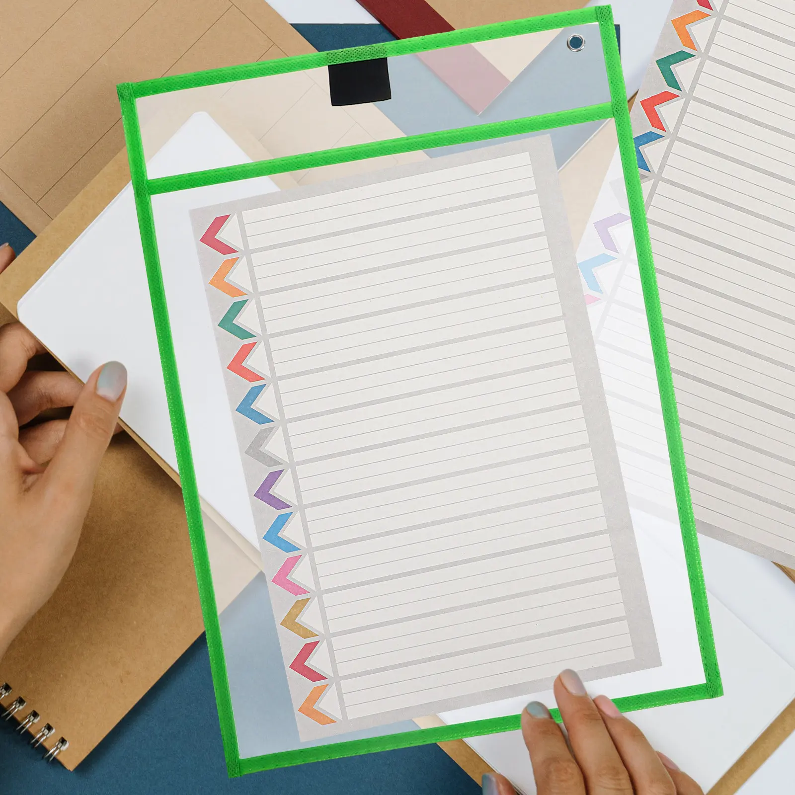 

6Pcs Clear Sheet Protectors Environmental Friendly Double Side Transparent File Cover Loose Leaf Paper Bag for Office