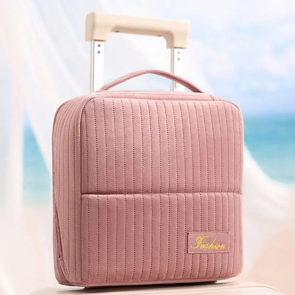 حقيبة غسيل حقيبة مكياج نسائية ثابتة متعددة الوظائف ذات سعة كبيرة منظم مستحضرات التجميل سميكة عمودي نمط حقيبة أقلام رصاص السفر