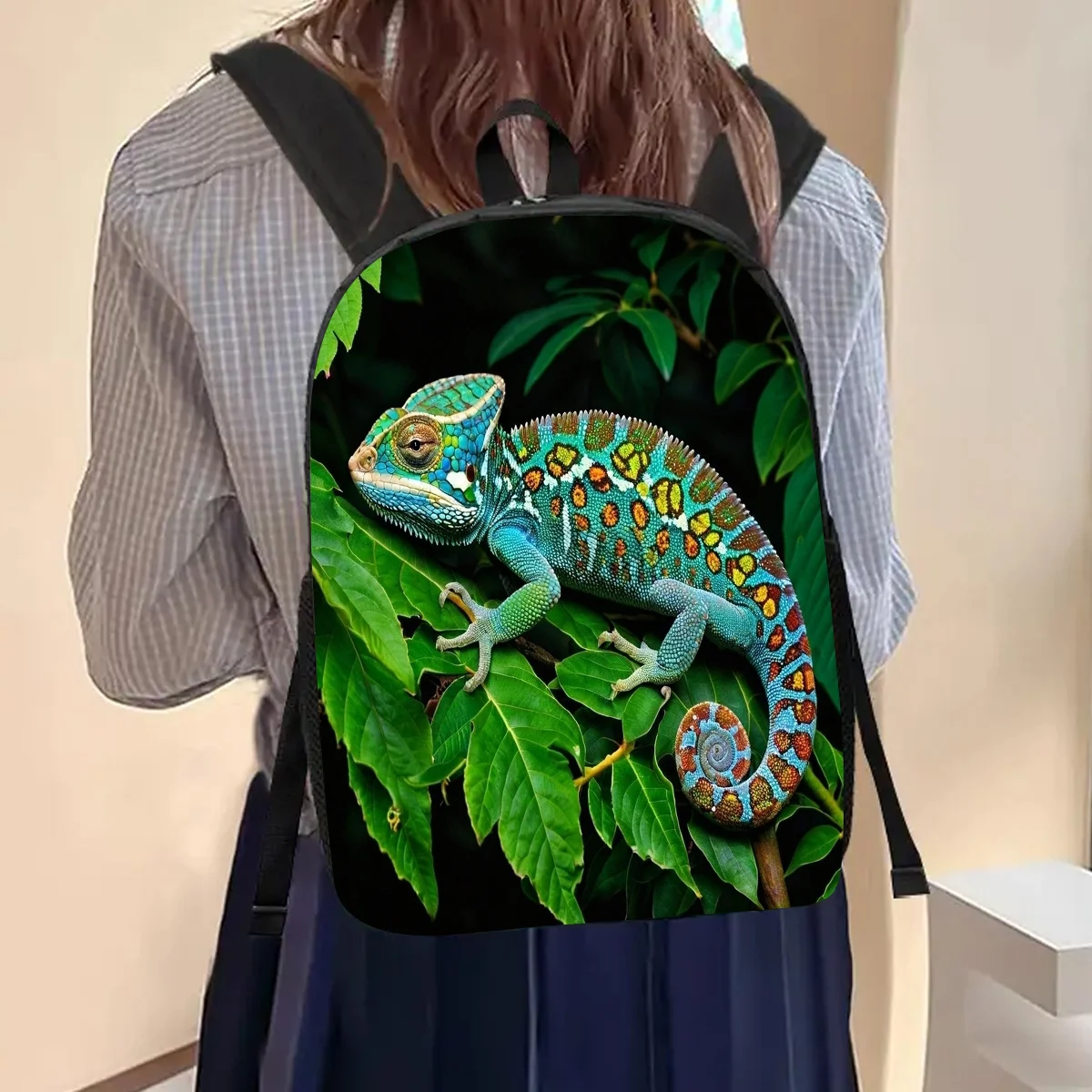 

1 Chameleon 17 Laptop Backpack with Water Bottle Cover - Lightweight and Durable Teen and Adult School Backpack