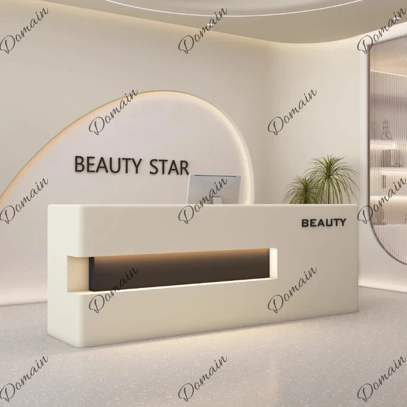 XBeauty Salon Clothing Store Reception Counter Baking Paint Design Customer Center Bureaux De Travail Schreibtisch Furniture