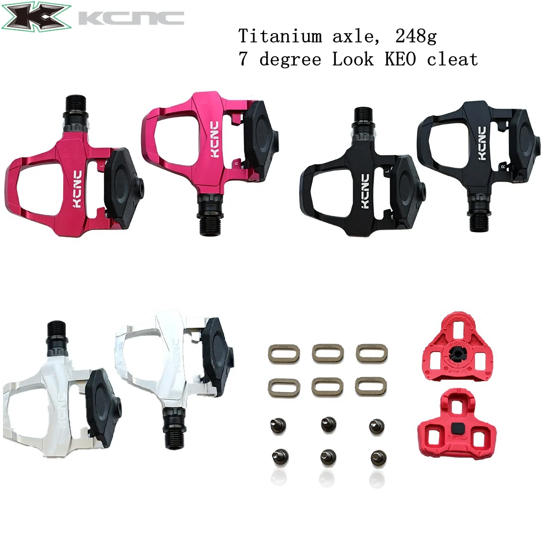 KCNC KPED 10  Self lock pedal Road bike Cyclocross E-Bike Cycling Clipless Pedals for Look Keo Titanium axle pedal