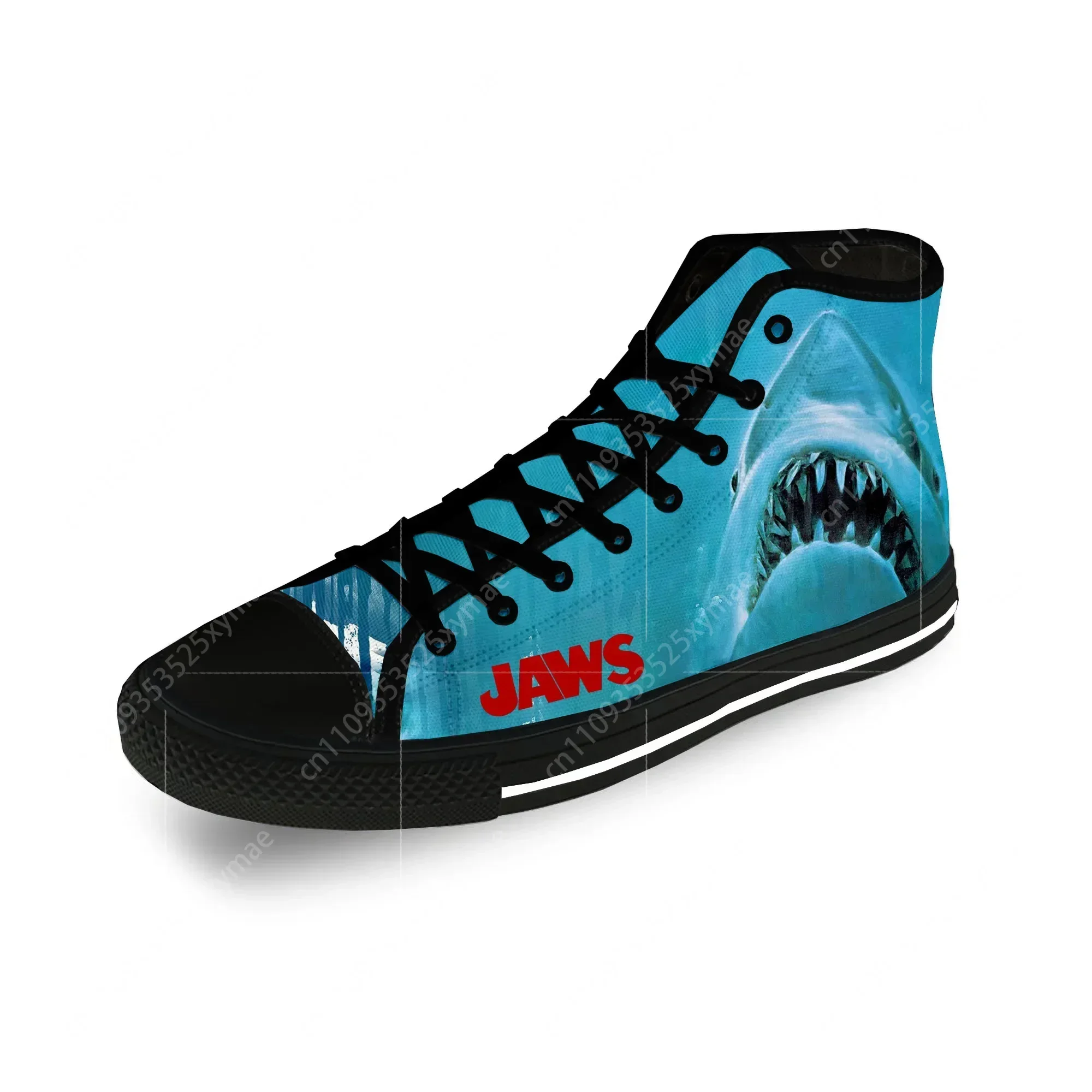 

Jaws Movie Shark Horror Casual Funny Cloth 3D Print High Top Canvas Fashion Shoes Men Women Lightweight Breathable Sneakers