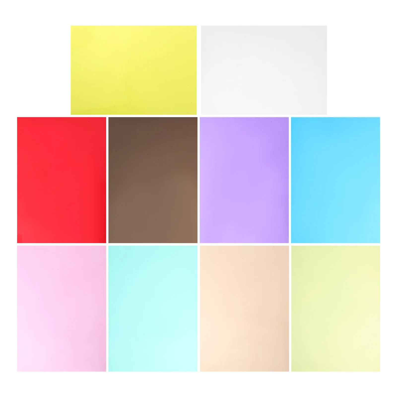 10Pcs Colored PVC Glass Paper Sheets A4 Thickened Transparent Film for DIY Crafts Party Wrapping Window Art Light Diffuser
