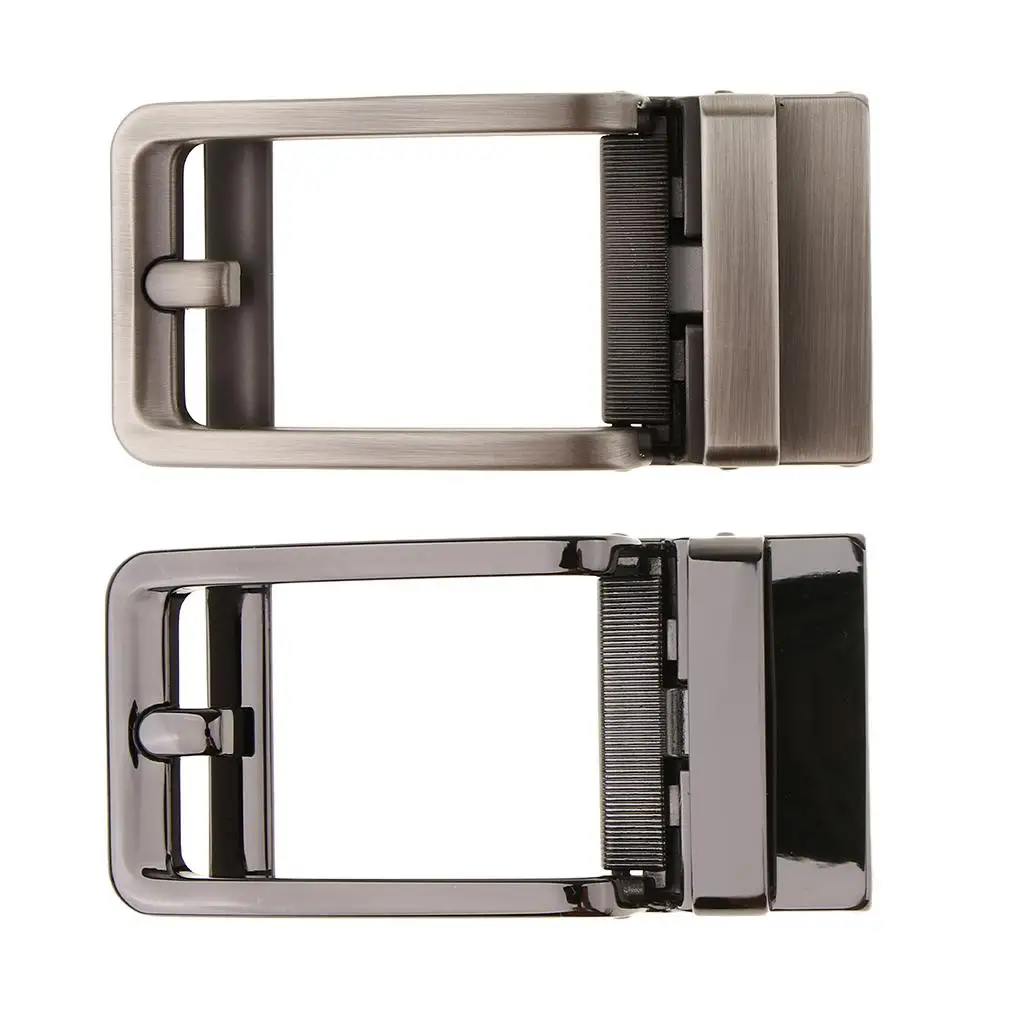 Men Casual Retro Alloy Rectangular Ratchet Belt Automatic Slide Buckle Auto Lock