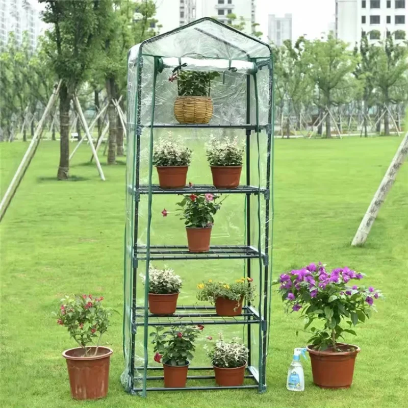 Two, Three, Four, Five Tier Garden Conservatory Cover Easy To Assemble Clear PVC Scroll Zipper Design Greenhouse Plant Cover