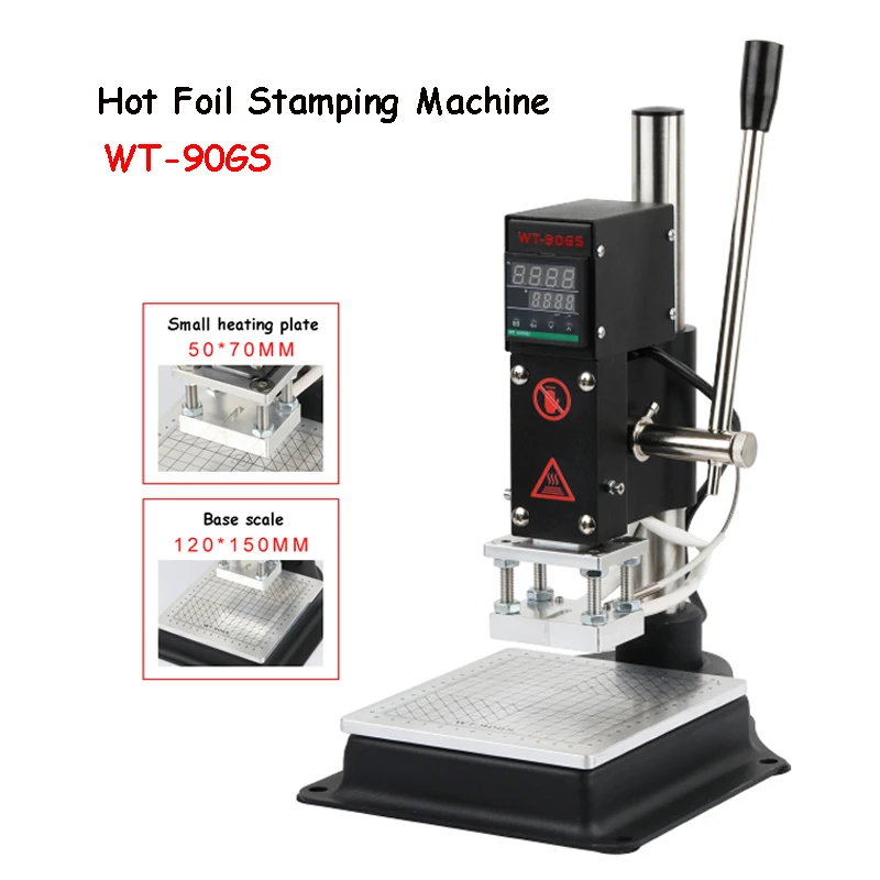 Hot Foil Stamping Machine Heating Emboss Bronzing Machine Manual Small Stamping Machine For Wood Leather Paper Embossing