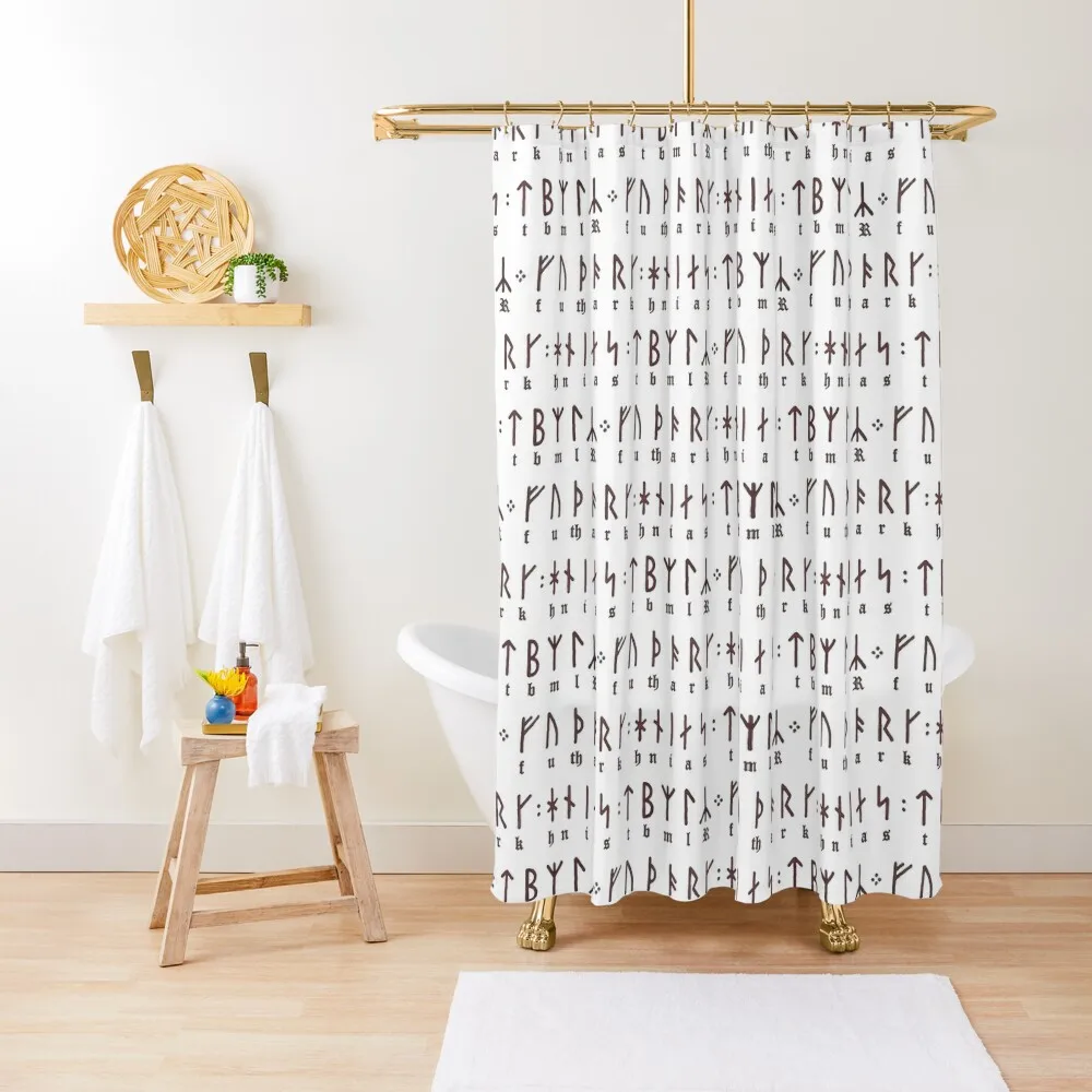 

The Futhark Pattern - white Shower Curtain Cute Shower Bathroom Accessories Shower For Bathrooms For Bathroom Curtain