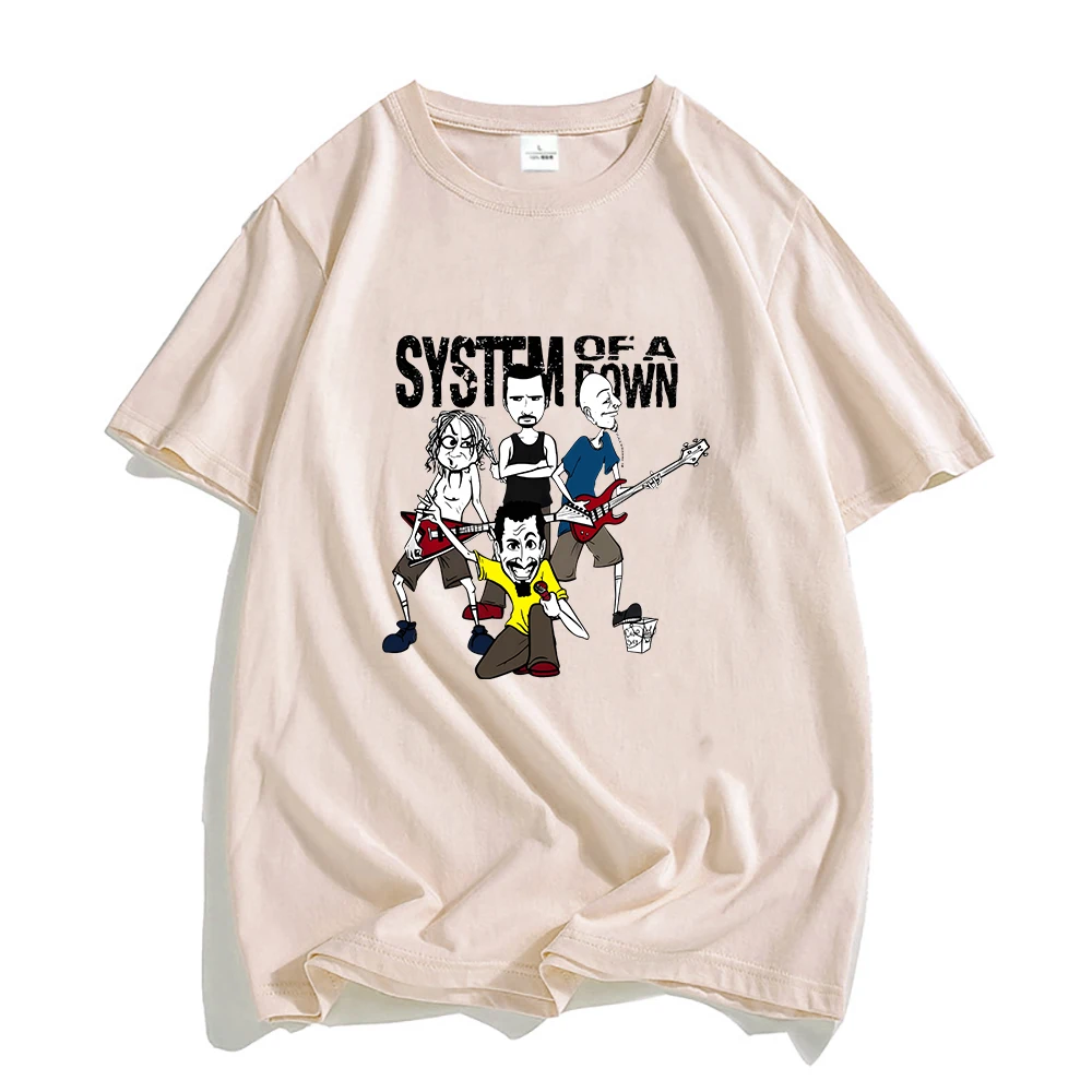 System of A Down Shirts Summer 100% Cotton Tshirt Retro Heavy Mental T-shirt Aesthetic Clothes Creative Design Graphic T Shirt