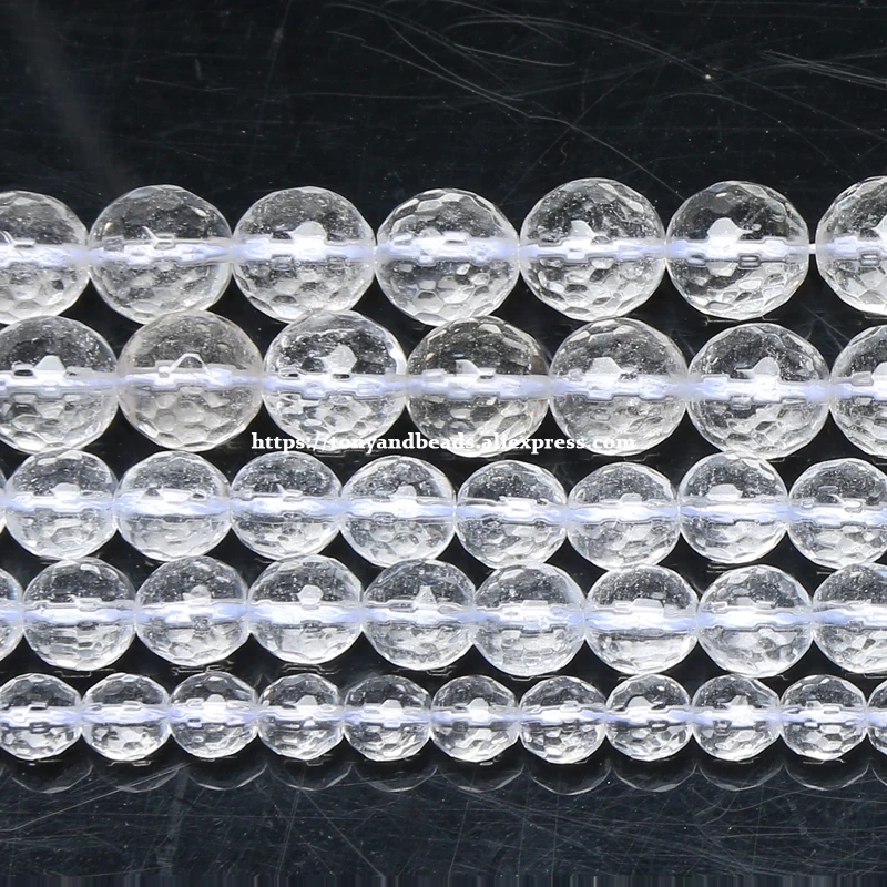 Natural Stone Faceted Clear Quartz Loose Beads 15\