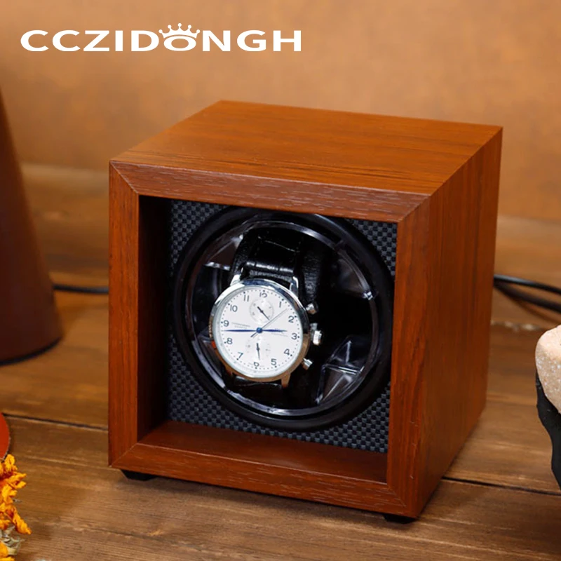 CCZIDONGH 1+0 Wooden Automatic Watch Winder Wanbaozhi Silent Motor Mechanical Watch Shaker Upper Chain Box Household Watch Box