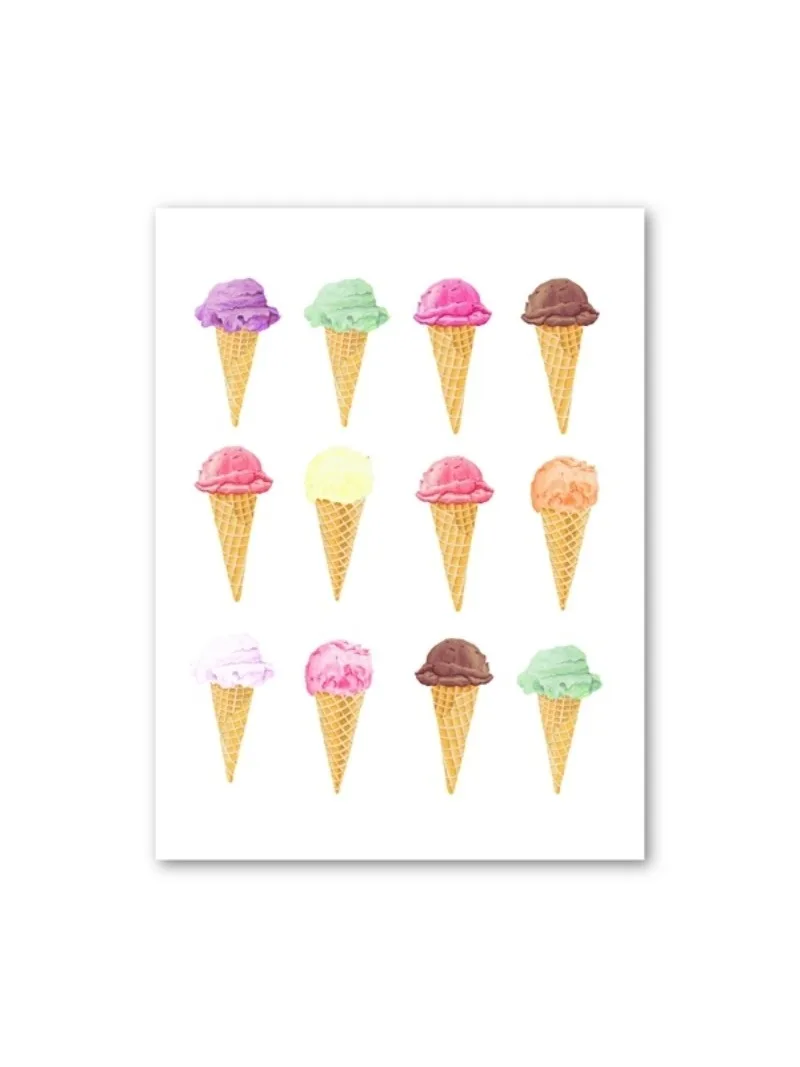 Affiches de crème glacée colorées sans cadre, peinture sur toile imprimée minimaliste, Art mural pour salon, décoration de maison moderne