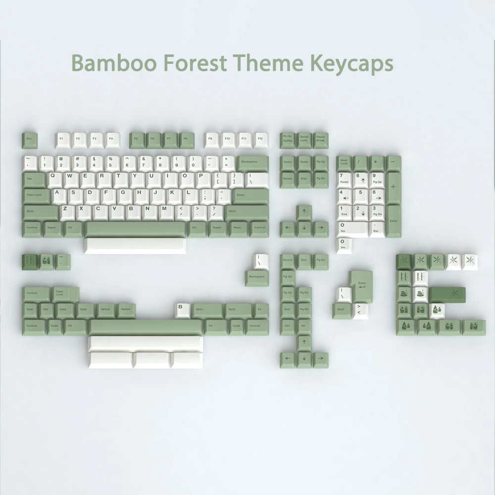 Imagem -04 - Bamboo Forest Keycaps para Teclado Mecânico Perfil Cereja Pbt Sublimação de Corante Botânico mx Gmk67 Gk61 169 Chaves