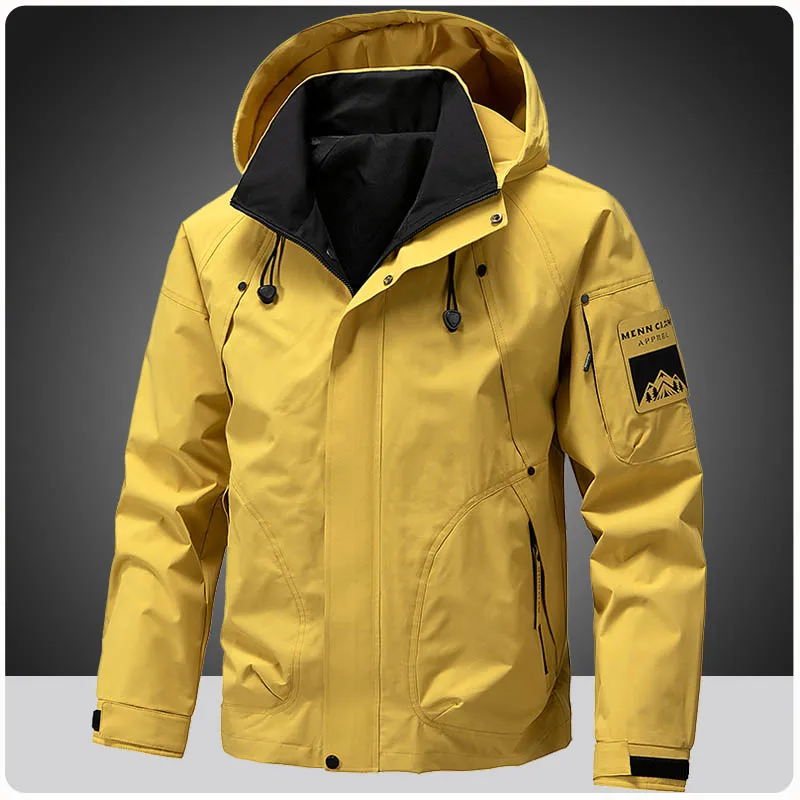 

Fashion Spring Autumn Men's Casual Windbreakers Hiking Camping Jackets Hooded Outdoor Military Waterproof Coats Men Clothing