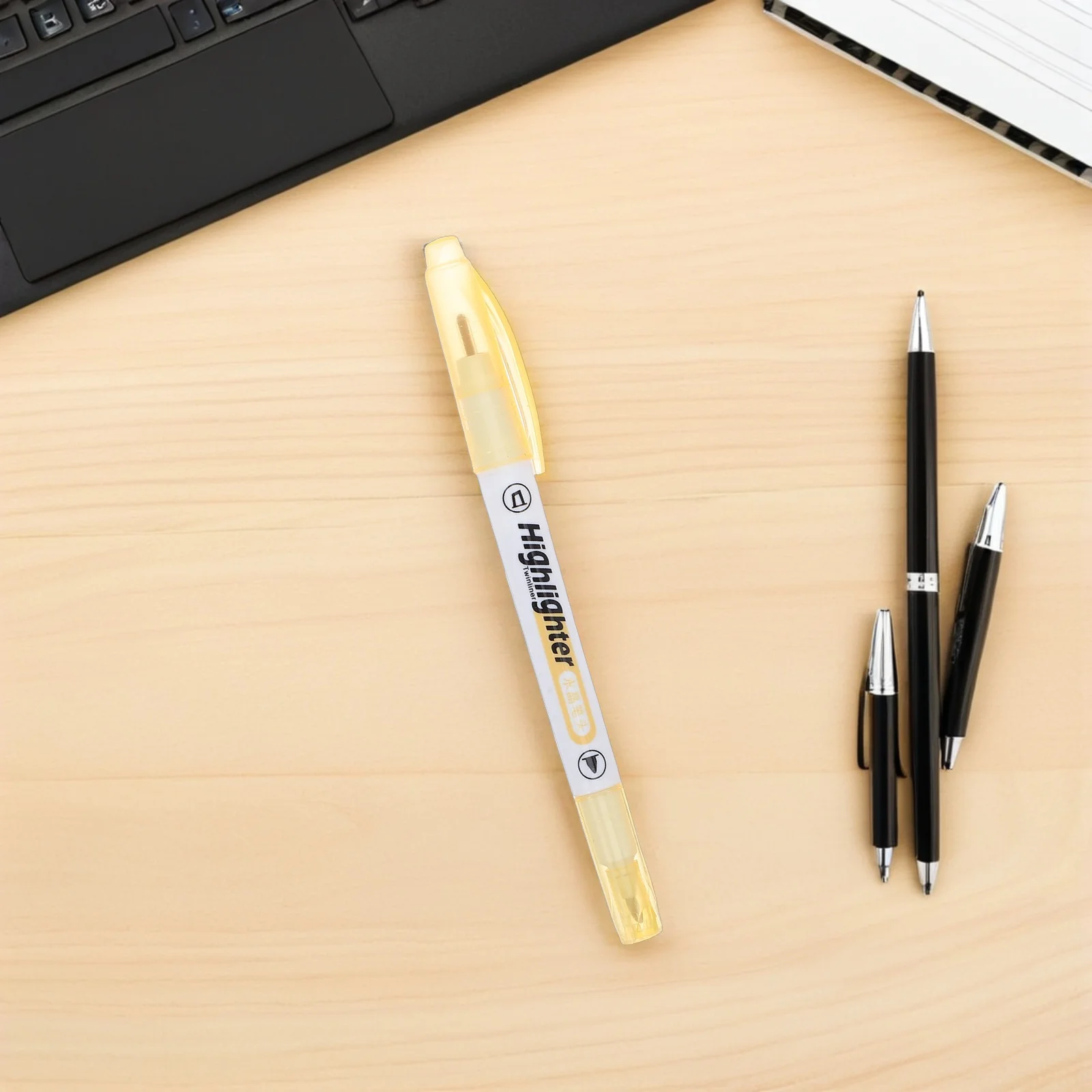 

6Pcs Clear View Highlighter Pen Double Ended Chisel Fine Dual Tip Multi Colored Stationery Clear View Highlighters