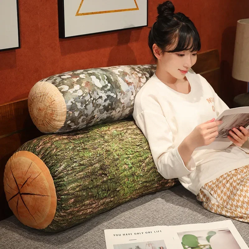 Soft Lifelike Stump Plush Pillow Stuffed Wood Toy Big Tree Sofa Cushion Creative Room Decoration Great Christmas Birthday Gift