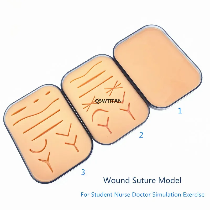 Wond Siliconen Hechtdraad Pad Menselijk Traumatische Skin Model Hechten Training Pad Herbruikbare Siliconen Onderwijs Model